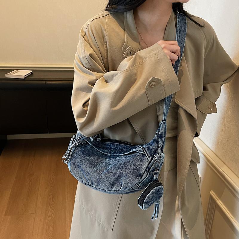 Denim Bag Women's Large Capacity Shoulder Bag Lightweight Crossbody Bag