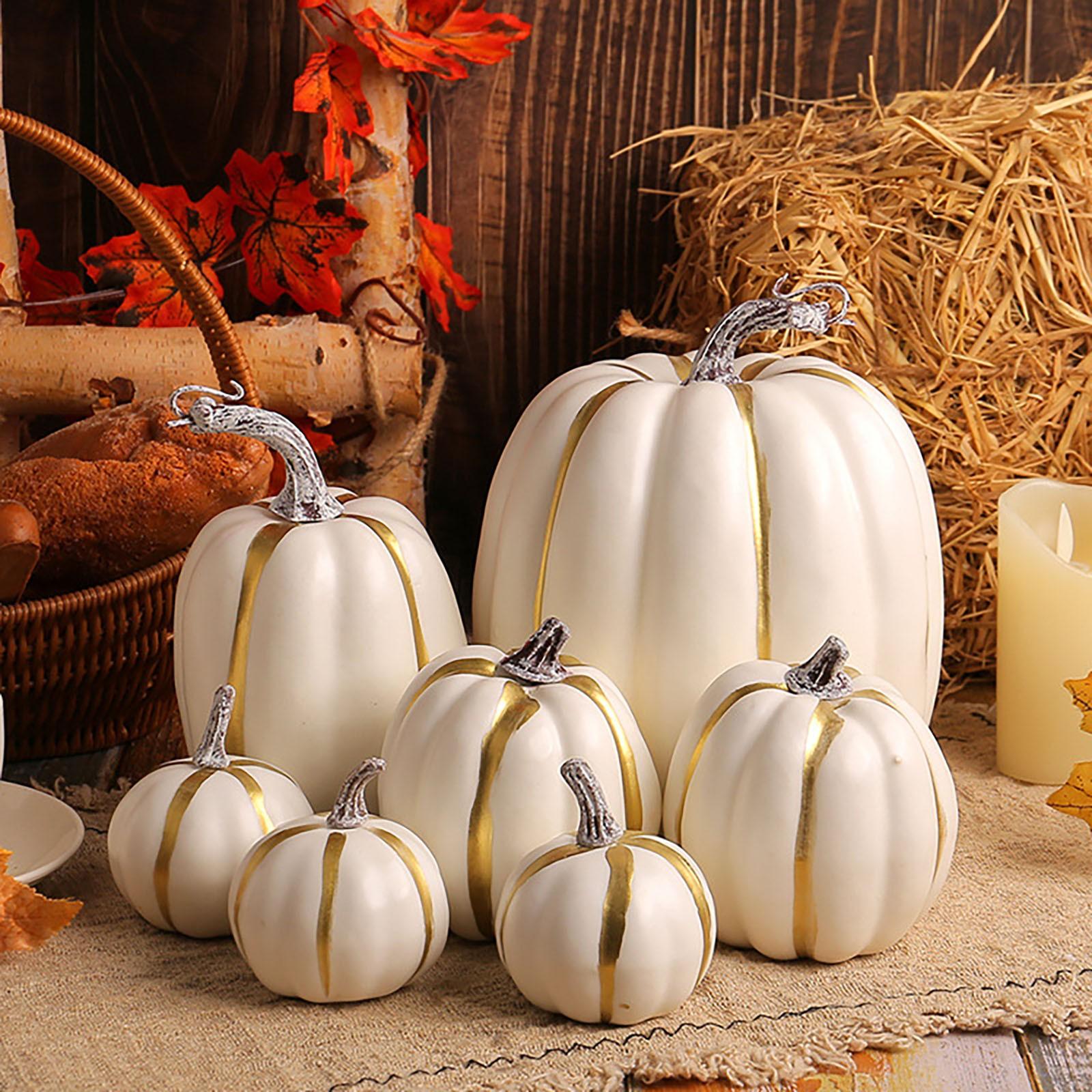 

Искусственные Тыквы Ассорти Поддельные Искусственные Кленовые Листья Хэллоуин 7шт One Size белый