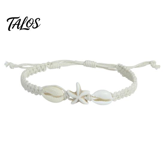 Lightweight Vacation Wrist Jewelry Summer Beach Bracelet, Bohemian Sea Shell Turtle Braided Handmade Woven Casual Daily Wear Accessory String