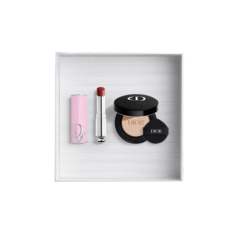 

DIOR Lipstick Rose pink printed lipstick #720 ICÔNE + embroidered cannage pattern air cushion #0N Glow красный