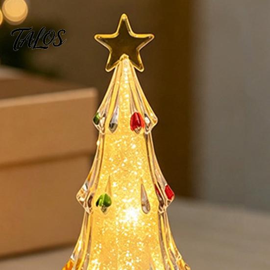 Indoor Decorative Lighting Lighted Christmas Tree Ornaments, Mini Xmas Night Light, Battery Operated Gift for Relatives And Friends Table Lamp,