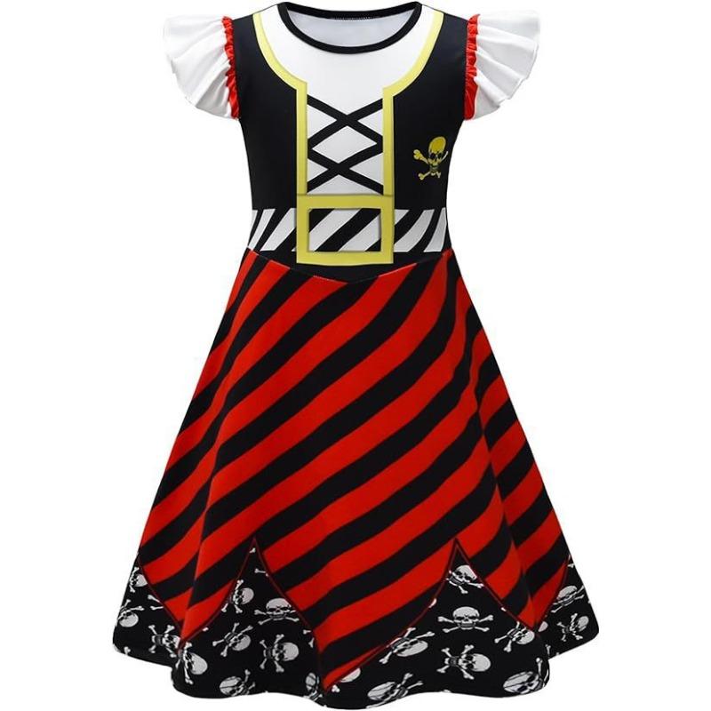 Christmas New Children'S Flying Sleeve Dress 3D Digital Printing Christmas Day Performance Dress