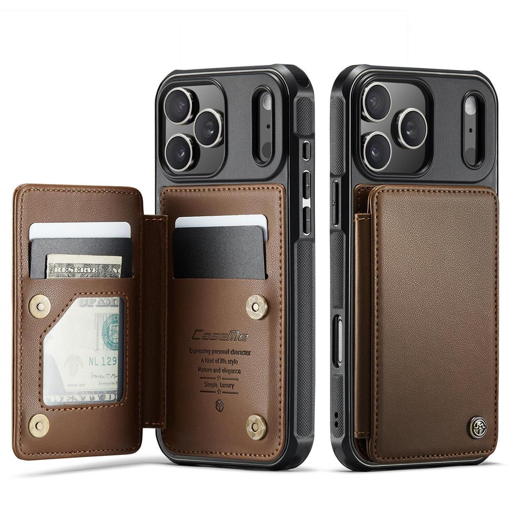 CaseMe-C22 Protective Skins For iPhone Air /17/17e/17 Pro/17 Pro Max , Luxury PU Leather Case Wallet Card Holder Phone Cover for Woman Man