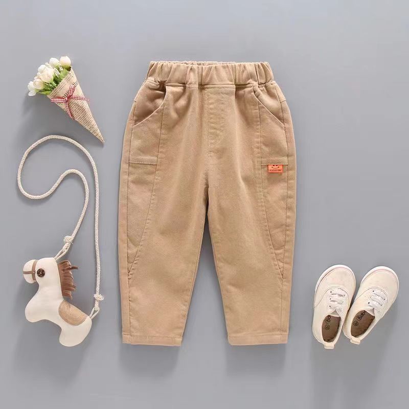 Autumn Kids Pants & Capris Cotton Trousers Boys Thin Long Pants Spring Fall Casual Wear Simple Design Baby Childrens Clothing