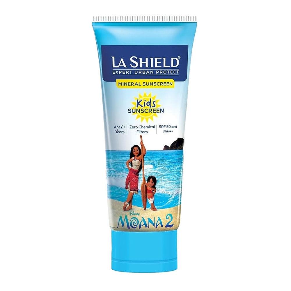 La Shield Disney Moana Kids Mineral Sunscreen SPF 50 PA+++ 50G | Free Sticker Set | Water Resistant | Fragrance Free | For Kids Over 2 Years