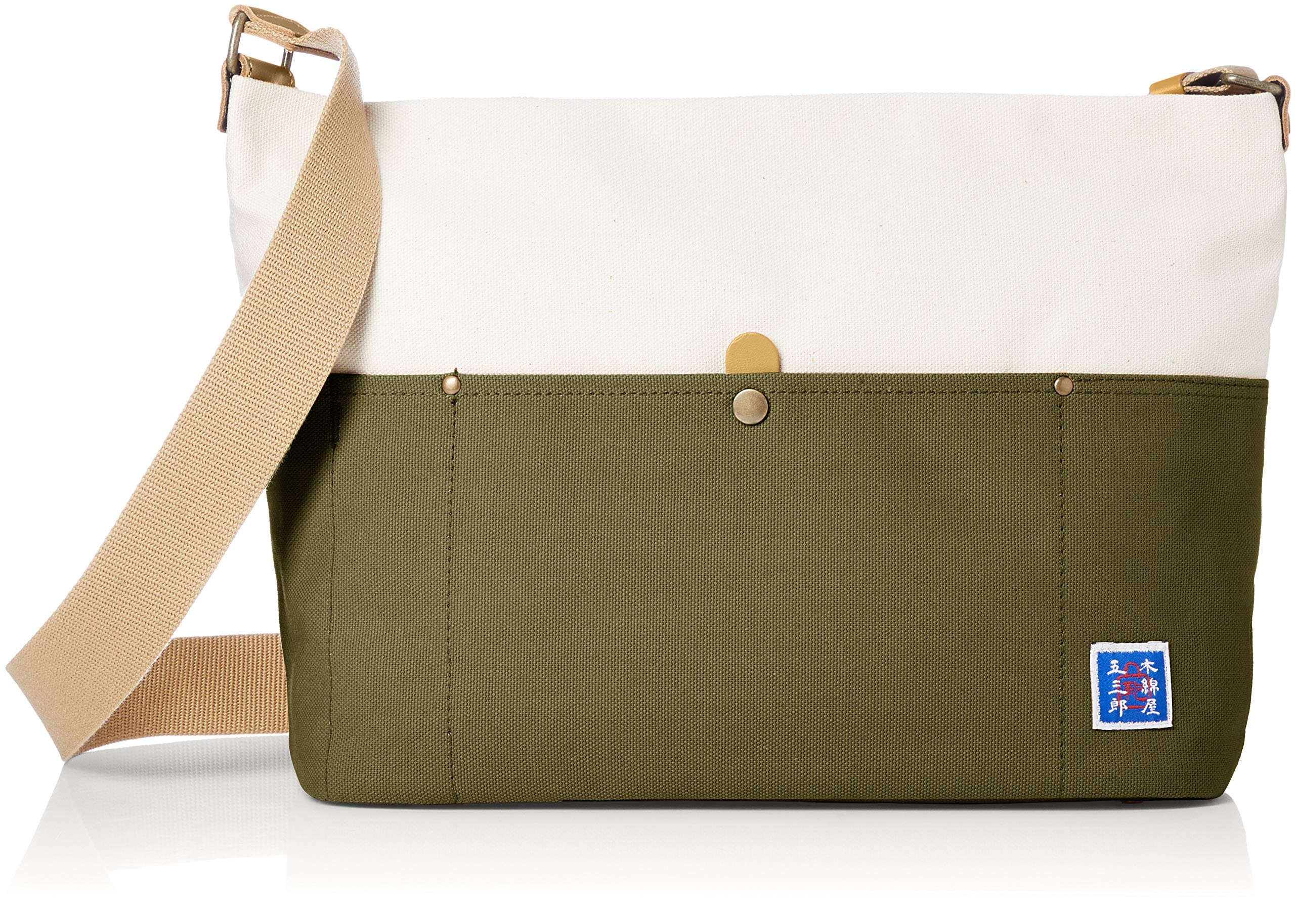 

[Kiwada] Комбінована плечова сумка M з канвасу Momenya Gozaburo Виготовлено в місті Тойоока, префектура Хьоґо, святій землі сумок Хакі