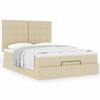 Cadre de lit avec matelas - Maison Exclusive - 140x200 cm - Tissu crème - Rangement ottoman hydraulique