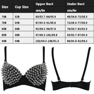 Sexy Lingerie Sexy Women's Rhinestone Cover Bra Top Spike Studs Rivet Silver Pluge Wire Free Bracete Fashion Sequined Cover Top