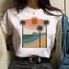 Maycaur Women Graphic Forest Mountain Tee Casual 90s Ulzzang Summer Printing Lady Comfortable and Soft Clothes Print Female Tee