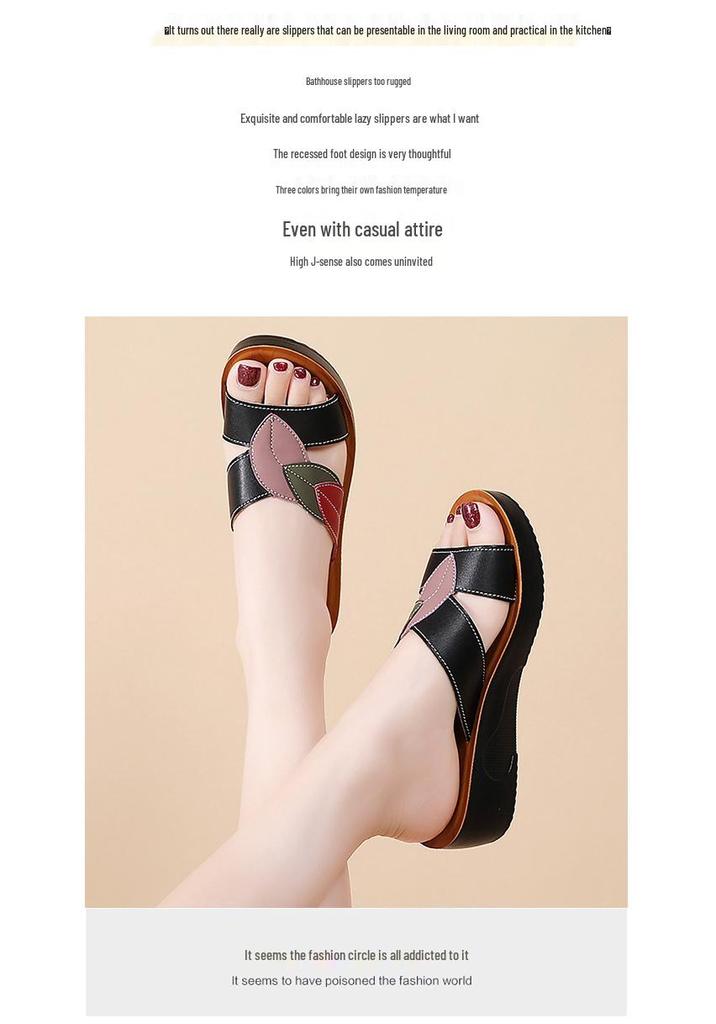 2024 Women's Non-Slip Soft Sole Summer Slippers for Middle-Aged Moms
