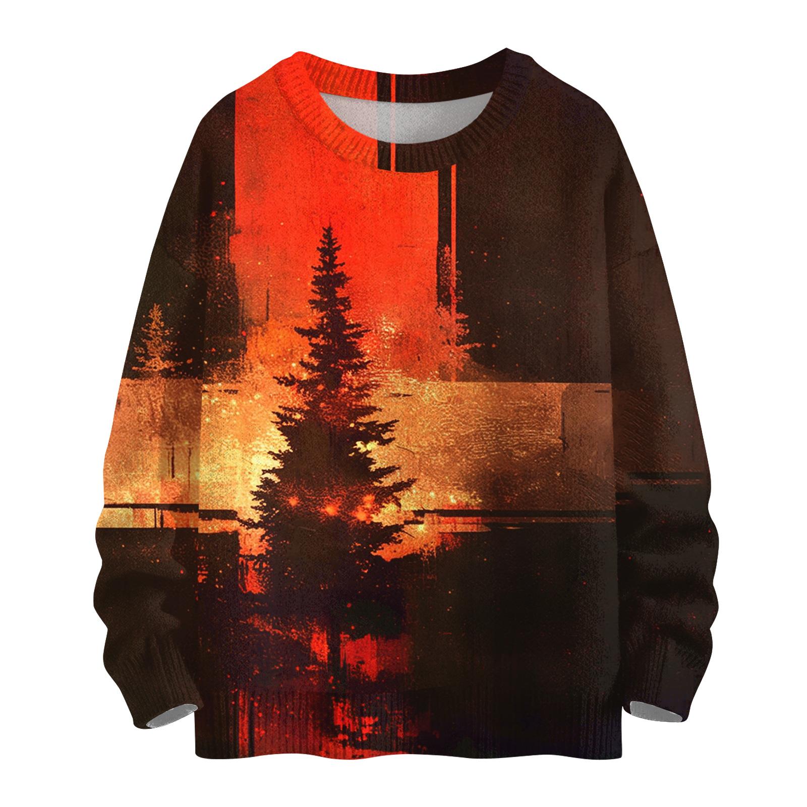 

Женский повседневный шерстяной рождественский свитшот с длинным рукавом, осенний отпускной пуловер с длинным рукавом XL