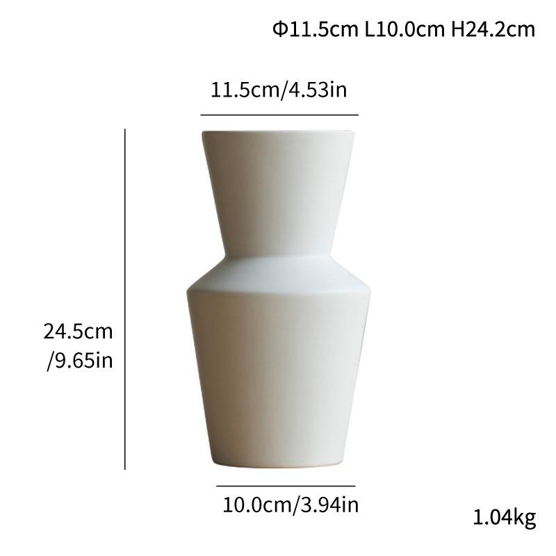 Plain White Ceramic Vase, Simple Desktop Display Cabinet Decoration, Small Fresh Flower Arrangement Ornament MO-V115