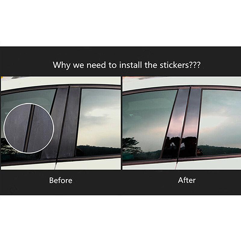 6pcs Glossy Black Car Pillar Posts Stickers Fit For Honda Odyssey 2018 2019 2020 2021 2022