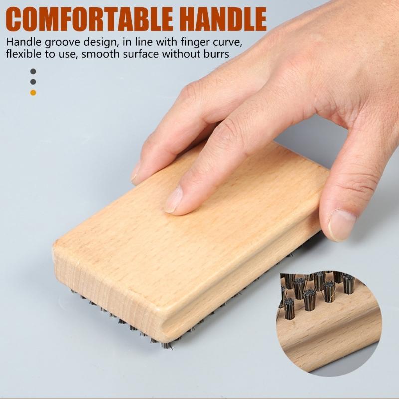 Snowboard Wax Brush Wood Handle Ski Waxing Brush Snowboard Maintenance Tool Cleaning Brush Skiing Snowboard Accessories