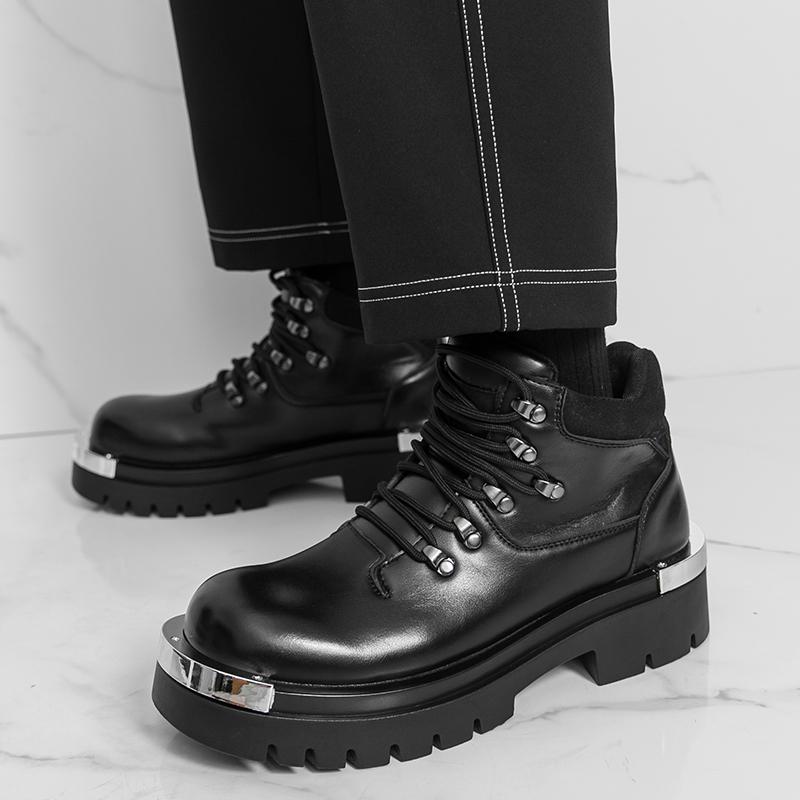 Men's Business Formal Shoes Embossed Matte Leather Brogue Wedding Shoes Adult Footwear Non-Slip Sole Basic Ankle Cover