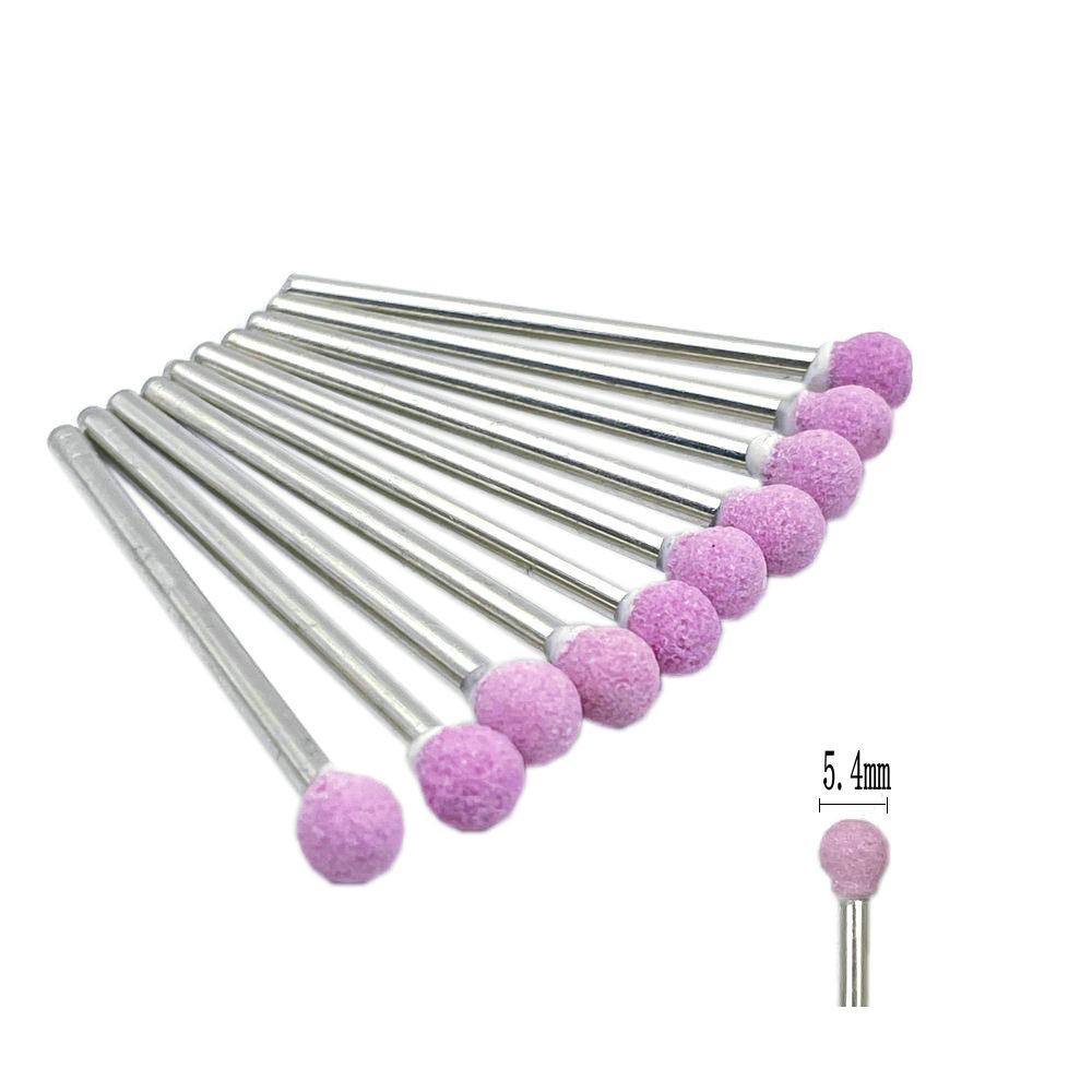 

10 шт./компл., шлифовальная машинка для камня, полировальные боры с хвостовиком 2,35 мм для контурной обработки фарфоровых ногтей, вращающийся полировщик камня, аксессуары для ногтей, фрезерные инструменты D5-Pink