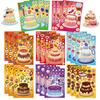 8Pcs Creative New Cake Wishes Come True Puzzle Stickers Assembly Puzzle Diy Cartoon Stickers Puzzle Stationery Food Sticker