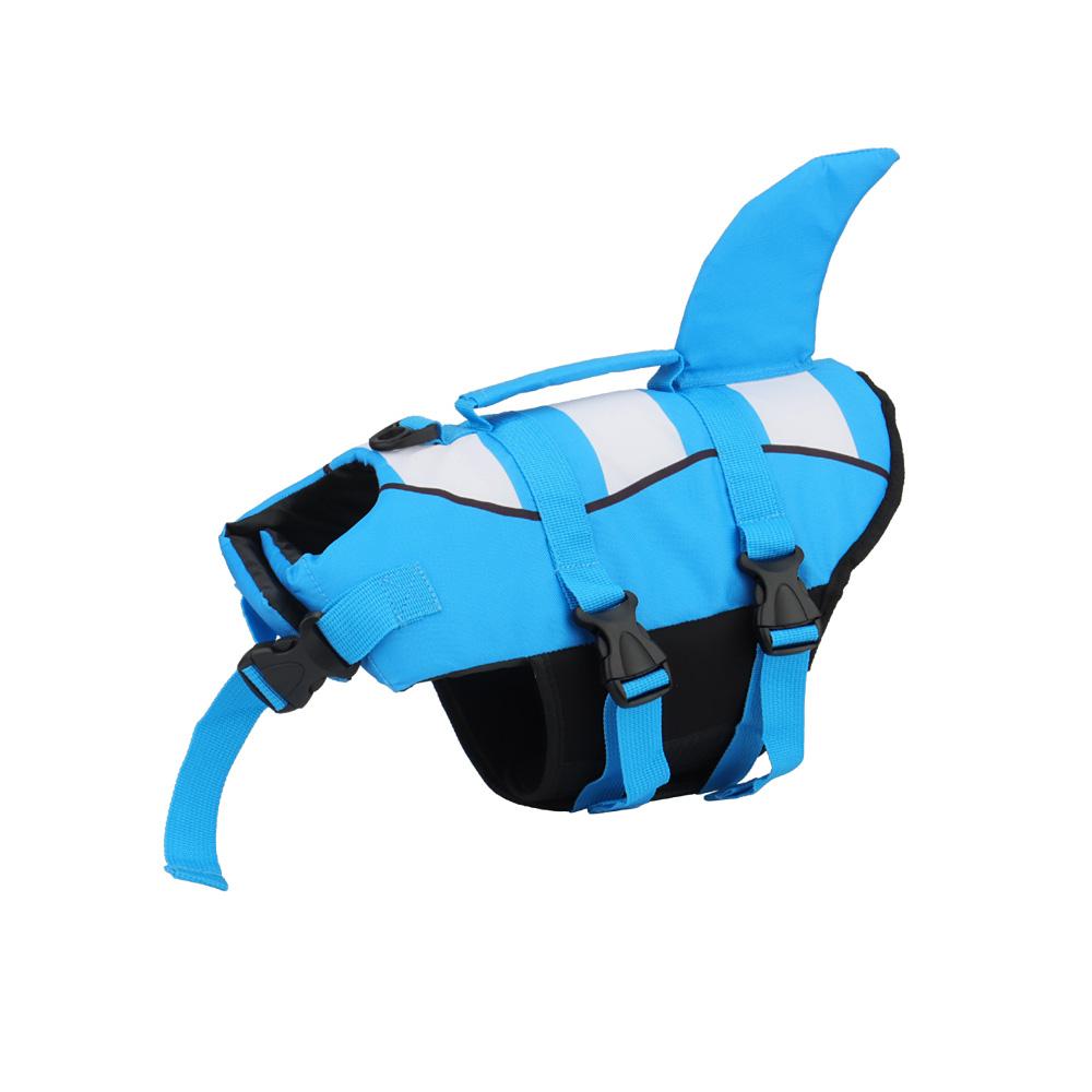 Dog Swim Vest Summer Pet Life Jacket Shark Fin Swimwear Dog Clothes XS синий