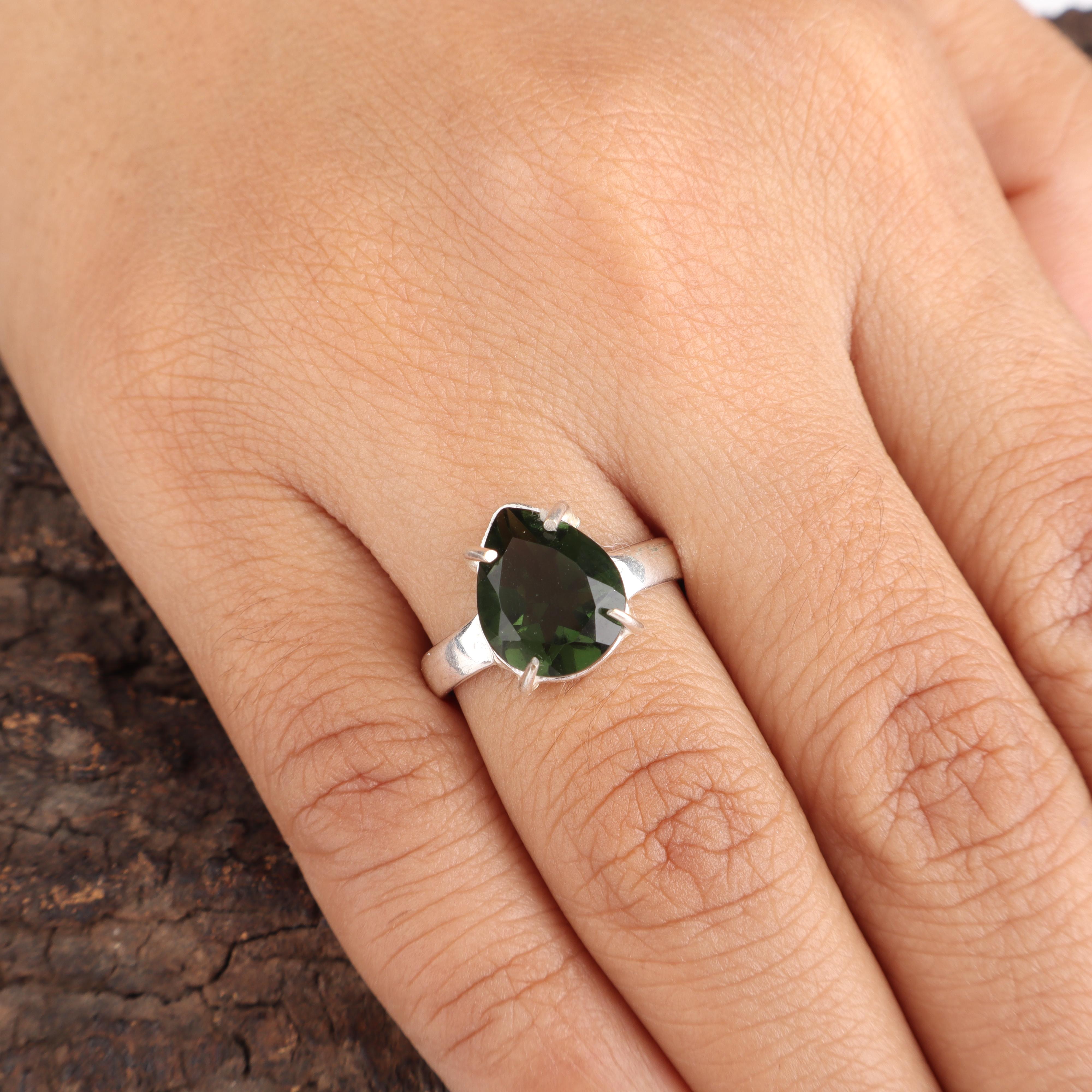 

Green Tourmaline Gemstone 925 Sterling Silver Jewelry Designer Women Ring Birthday Gift For Her RR-81-15 4