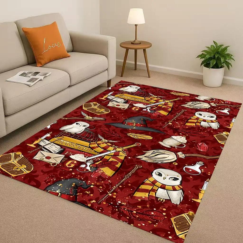 HD H-Hogwarts Sign Cartoon Living Room Non-Slip Area Rug Soft Carpet For Bedroom Playroom And Sofa,Easy Clean Home Decor Doormat