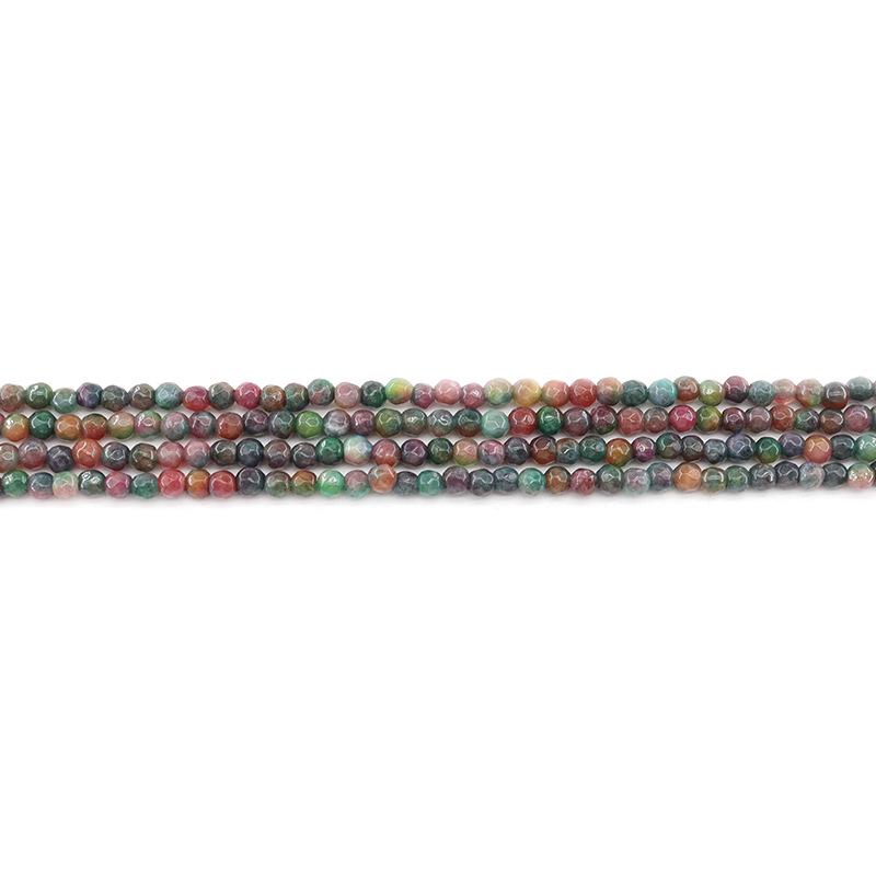 4mm Faceted Rose Three-Color Rainbow Jade Natural Stone Loose Beads for DIY Jewelry