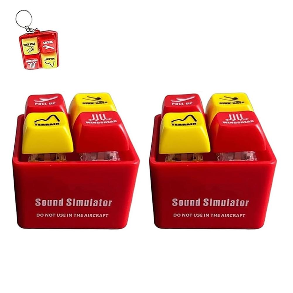 Pilot and Crew Alert Keychain with Light Aviation Cockpit Safety Button 4 Sounds Emergency Alert Keychains for Travel Airplane