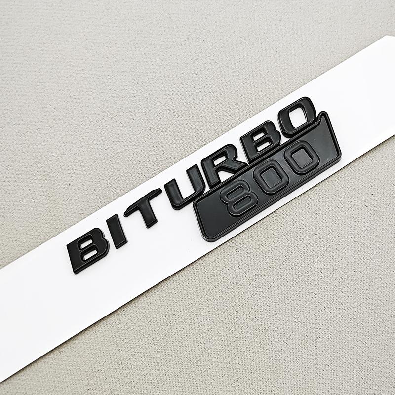 Car Styling Biturbo 800 900 Car Sticker Gloss Black Side Fender Emblem Decals For Mercedes Benz Brabus AMG Modified Accessories QV1