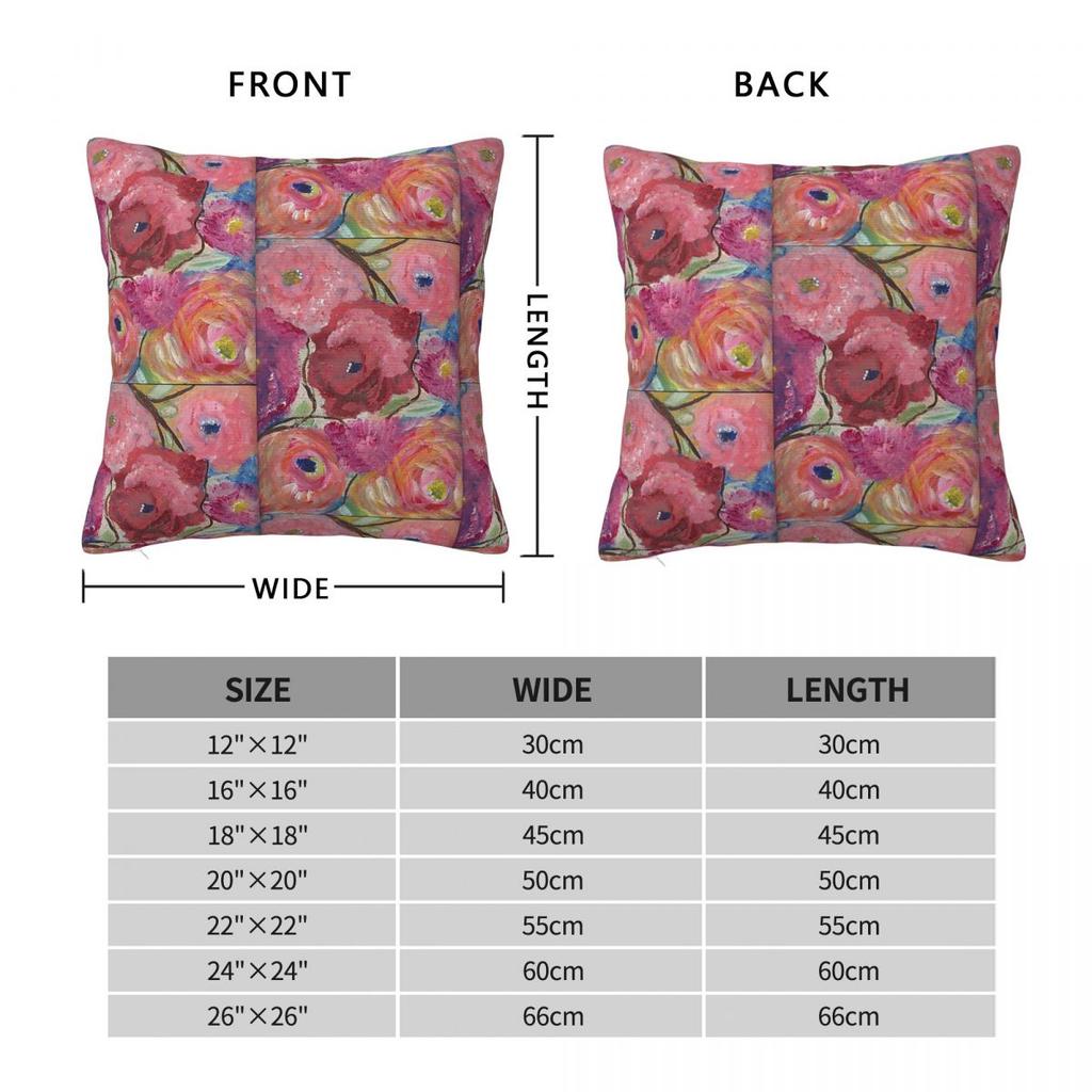 Blossom In Harmony Spring Square Pillowcase Polyester Linen Velvet Pattern Zip Decor Pillow Case Home Cushion Case 45X45