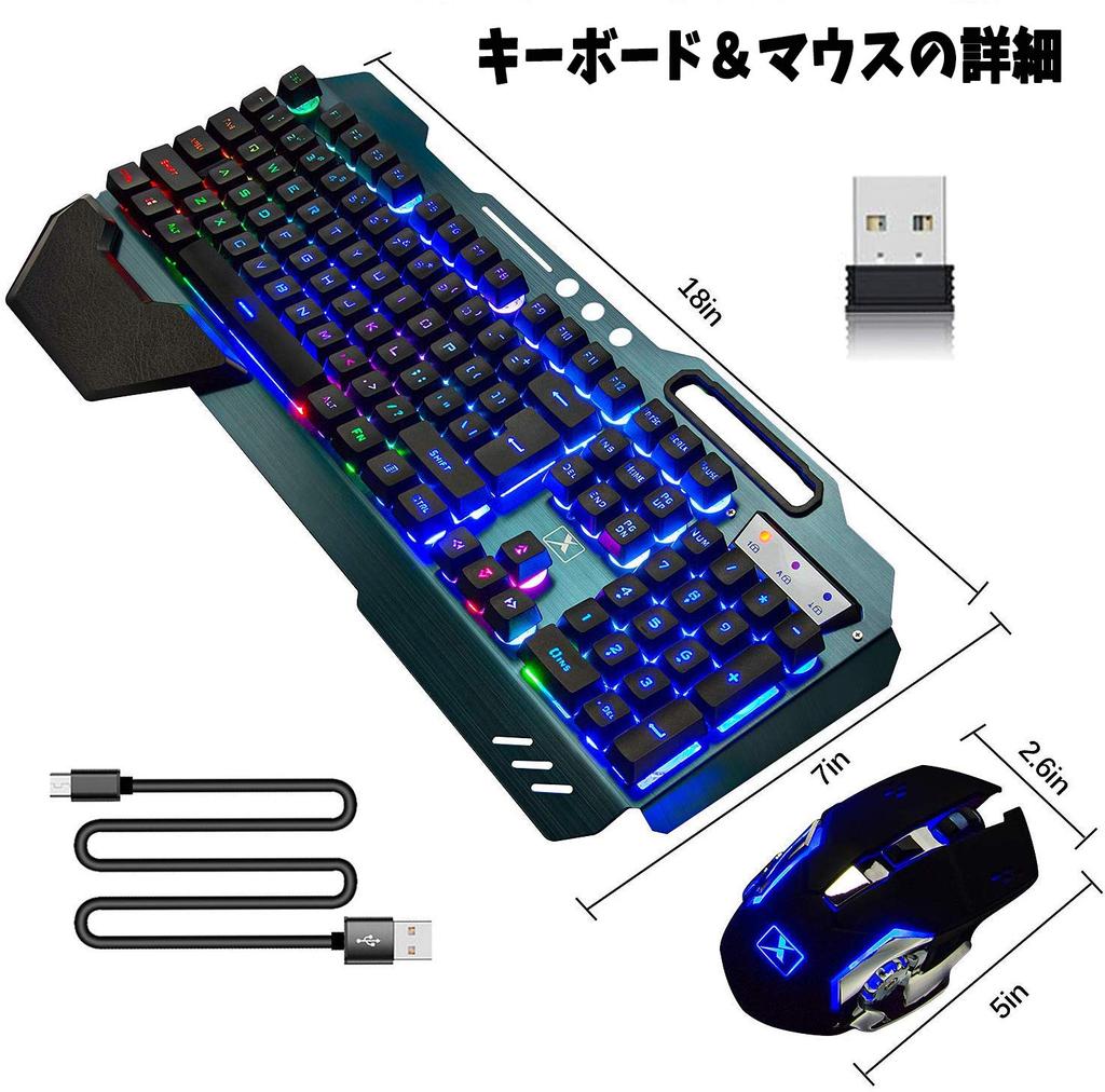 LexonTech Gaming Keyboard Mouse Limbo LED 3800mAh Large 2400DPI Metal Waterproof Wireless 6 Key Silent Mouse Mouse Pad Set, Backlight, Capacity,