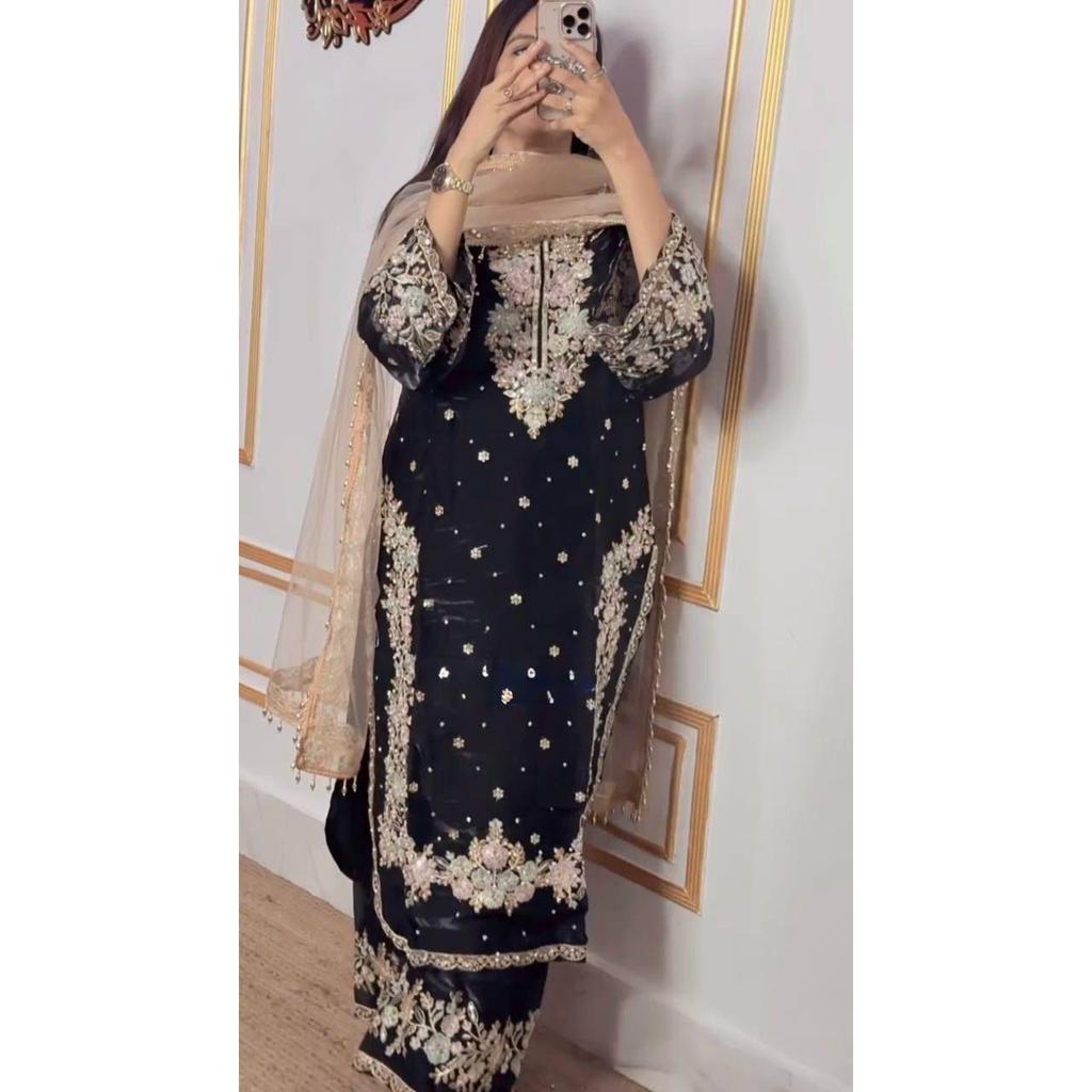 Launching New Đěsigner Party Wear Look  Top Plazzo & Dupatta Set