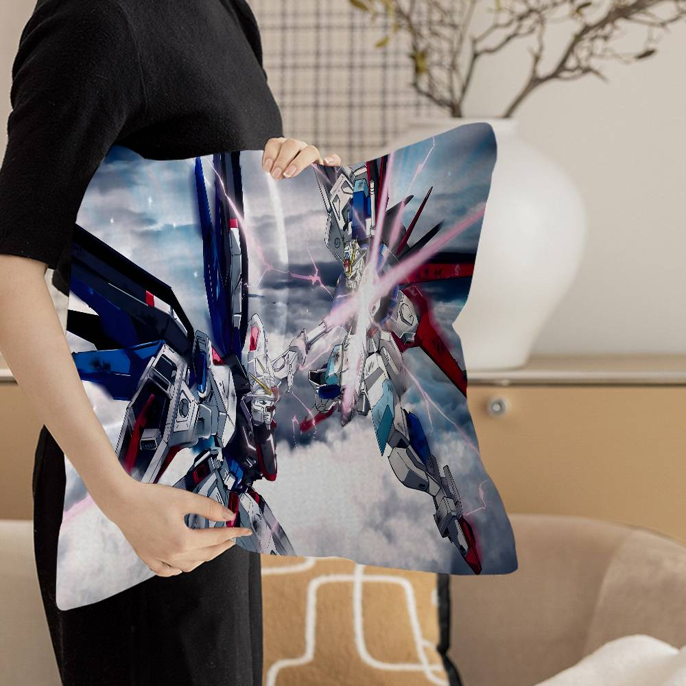 G-Gundam Cartoon R-Robot Maple Design Cushion Cover Happy Autumn Harvest decor Holiday Decorati Pillow Cover