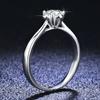 Pt950 Platinum Rings Top Solitaire 0 .5ct Vvs1 D Color Moissanite Diamond Ring Wedding Band Jewelry For Women