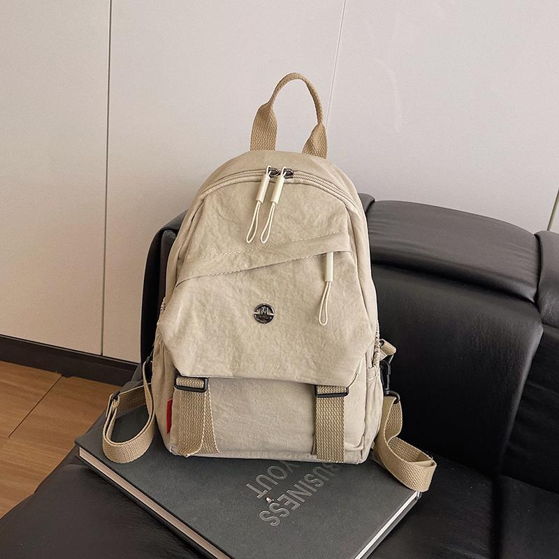 

Cross-border new model backpack computer bag with large capacity, suitable for college students schoolbag storage, double shoul 13 inches бежевый