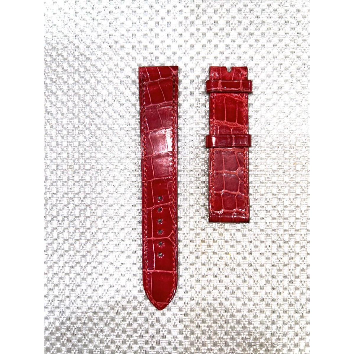 Used Hermes watch genuine strap 16mm-17mm watch strap crocodile leather red