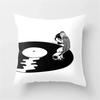 Vintage Black Camera Bicycle Print Car Cushion Cover Pillowcase Home Sofa Chair Decoration