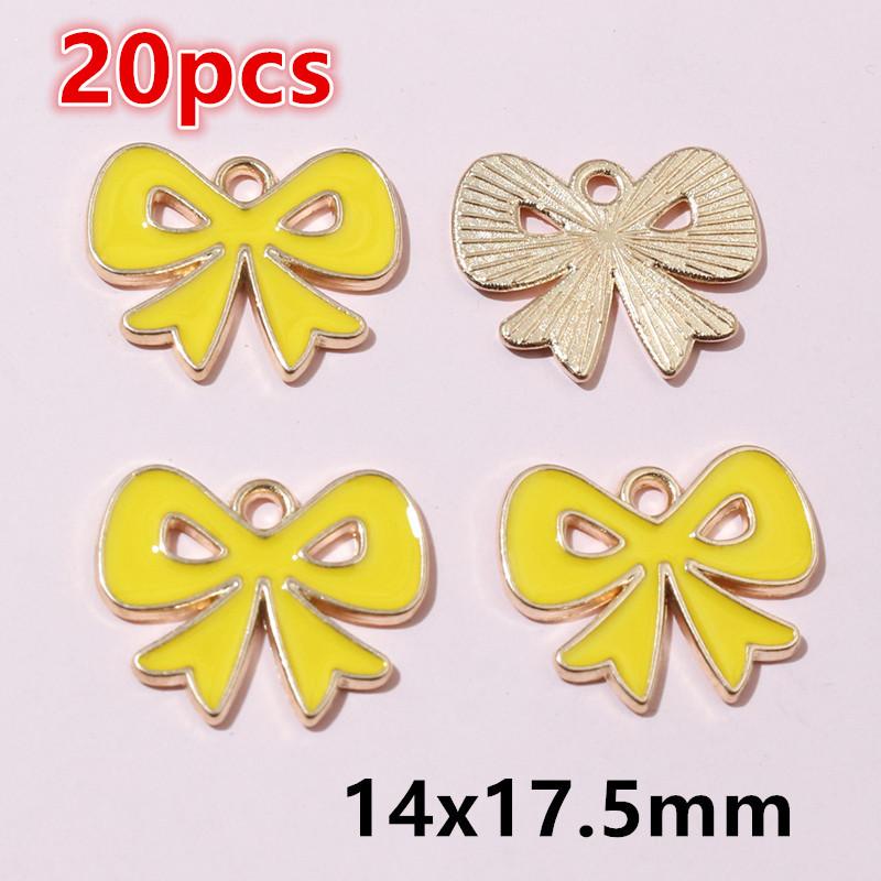 10-20pcs Bow Charms Pendant Enamel Alloy Metal Craft DIY Jewelry Making Accessories Findings for Earrings Necklace Bracelets
