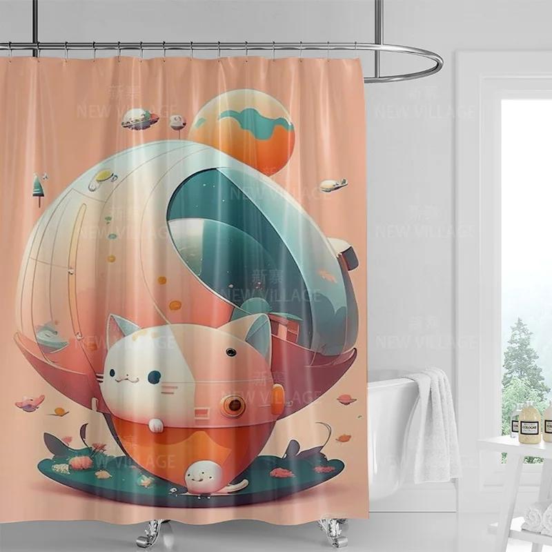 Nowoczesna Sztuka Graffiti Zasłona Prysznicowa garnitur Wodoodporna Zasłona 12 Haczyk Styl Skandynawski Łazienka Wanna Podwójnego Użytku Zasłona Prysznicowa