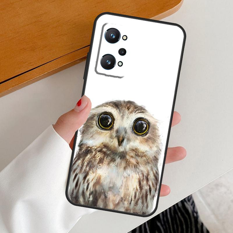 Owl Watercolor Animal For Realme GT7 GT6 15 Pro 10 11 12 13 14 Pro Plus C65 C63 C61 C55 C51 C53 C35 C75 C67 Case