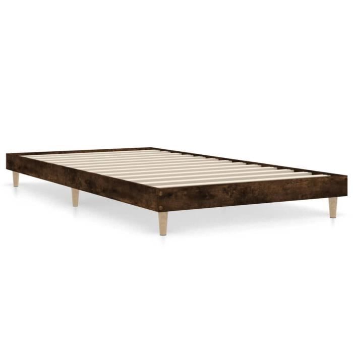 VidaXL Cadre de lit chêne fumé 90x200 cm bois d'ingénierie 832066