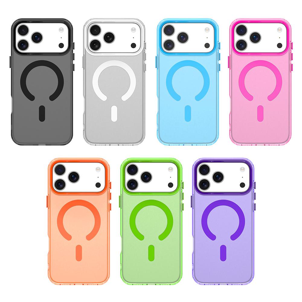 Candy magnetic suction matte transparent color suitable for iPhone17Promax mobile phone case Apple 17Air anti-drop protective case