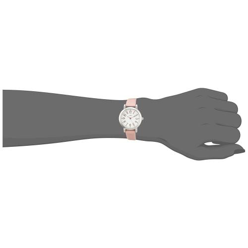 Fieldwork Lovely Analog Watch with Silver Leather Strap, GY044-2, Women's, Pink