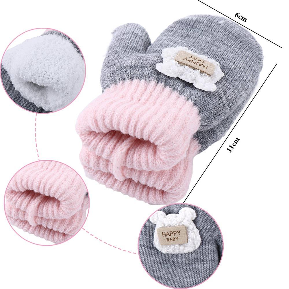 Outdoor Cartoon Girls Boys Infant Toddler Baby Mittens Knitted Gloves Thickened Warm Mittens