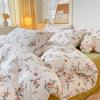 Cartoon Dinosaur Kids Duvet Cover 4Pcs Bedding Set Cute Dino Quilt Cover Polyester Comforter Cover 1 Flat Sheet 2 Pillow Shams