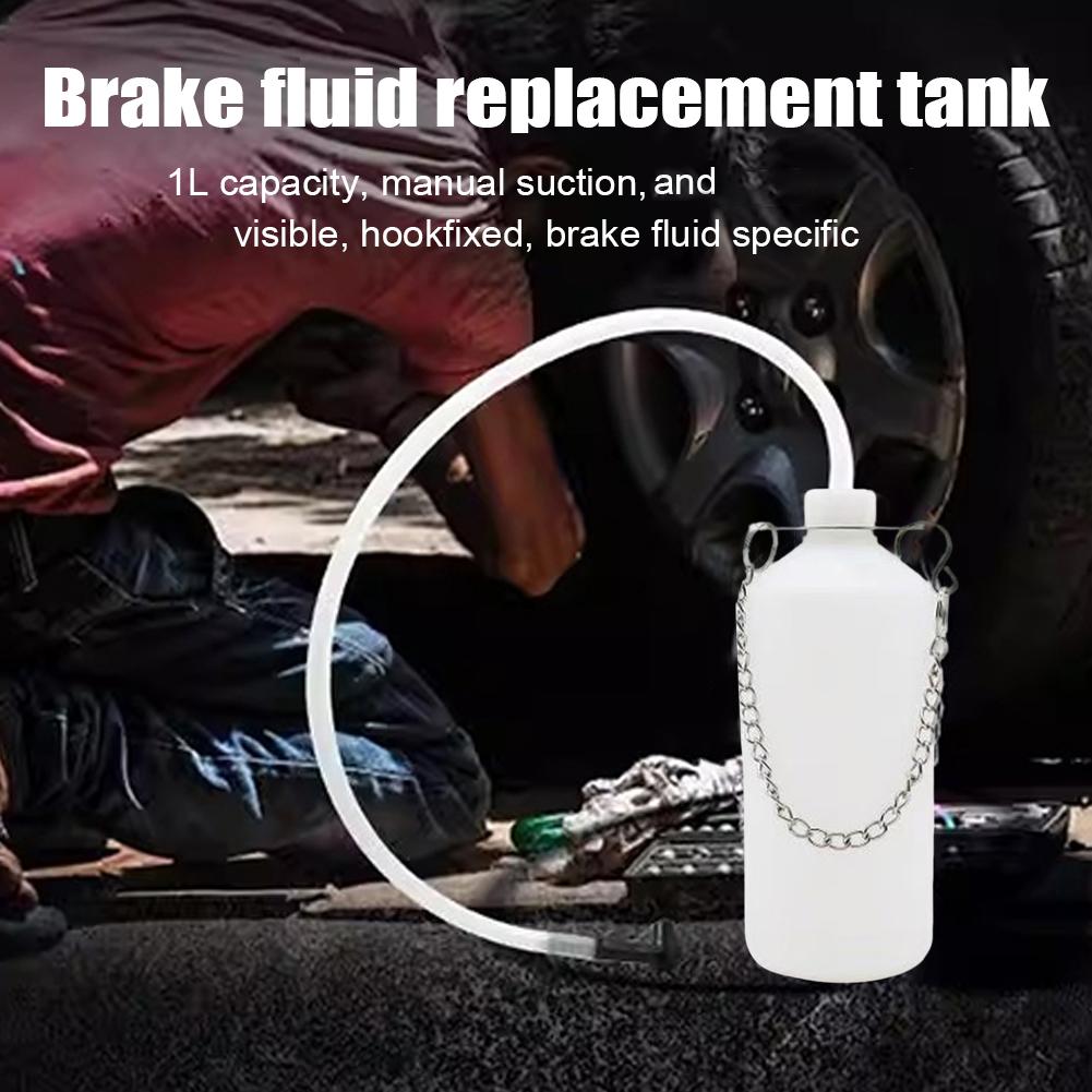 Manual Brake Fluid Extractor & Collection Bottle Hand Pump Tool for Brake & Clutch Fluid Service Automotive Repair Tool 1L