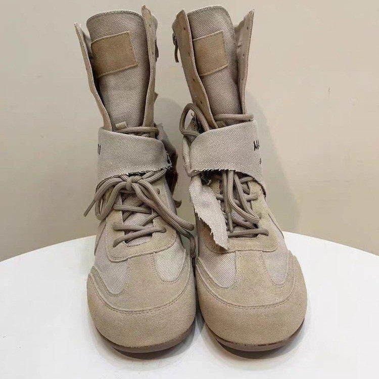 Wasteland Wind Heightening Lace-up Martin Boots Women's 2025 New Versatile Retro Mid-tube Outdoor Thin Tooling Women's Boots