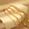 Ins Minimalist Versatile Bracelet Multi-size Flat Snake Chain Stainless Steel Plated 18k Gold Waterproof Jewelry Niche Design