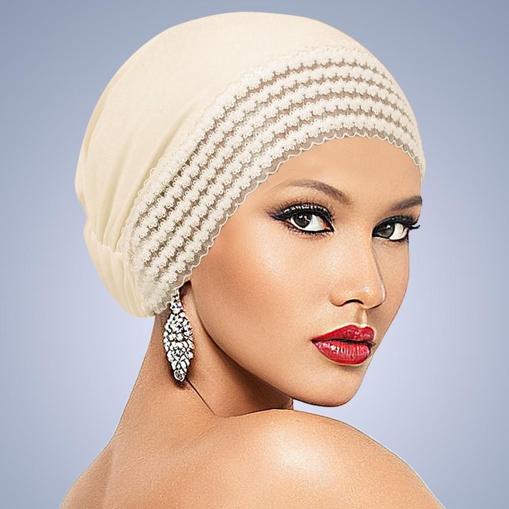 Full Coverage Bonnet Hat Lace Flower Headscarf New Cancer Chemo Hat  Women Headwear