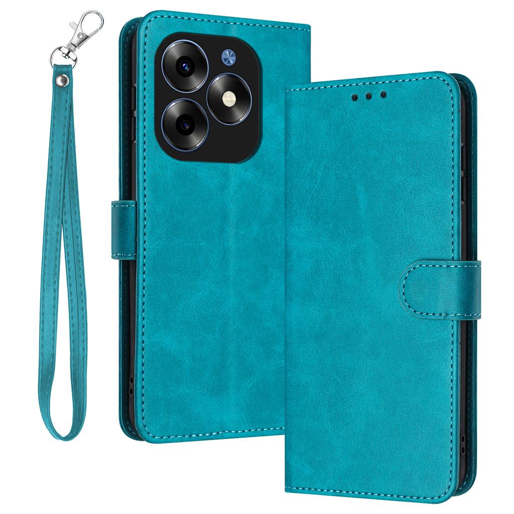 Shockproof Case for itel S23+ PU Leather Phone Cover with Strap
