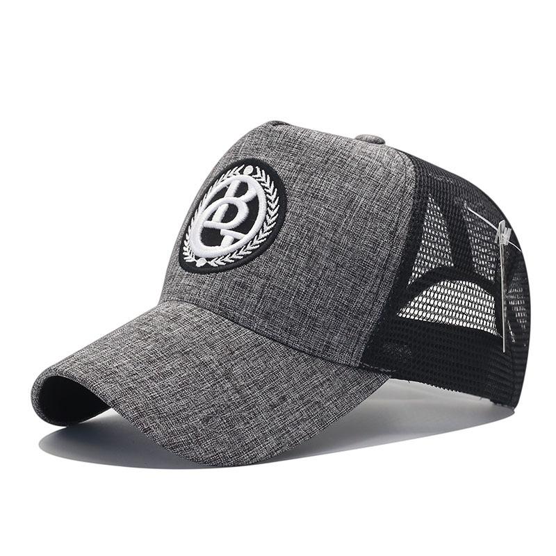 New B letter embroidered baseball cap breathable casual versatile mesh cap truck driver cap