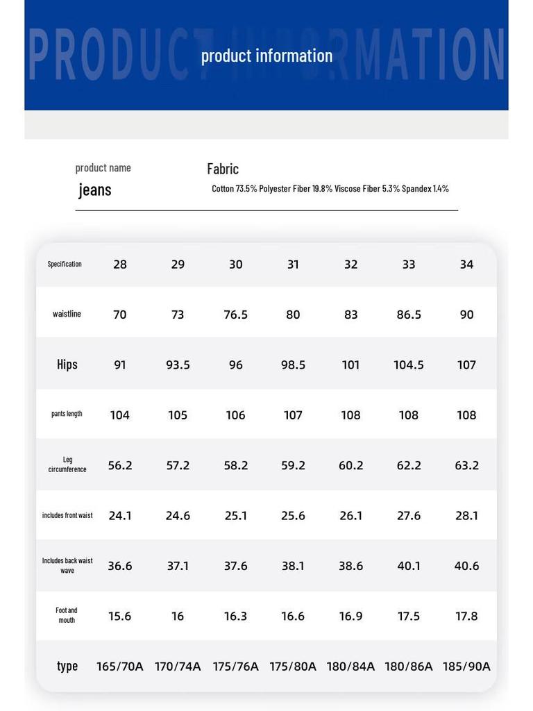 Fengxun Herren Straight-Leg Sommer Jeans aus Denim FXLF8751